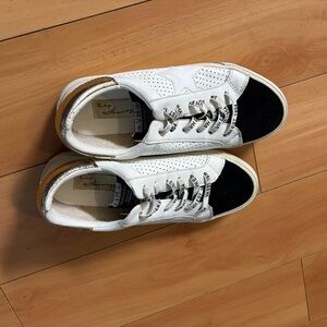 Women’s White,Black & Gold Vintage Havana  Sneakers